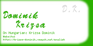 dominik krizsa business card